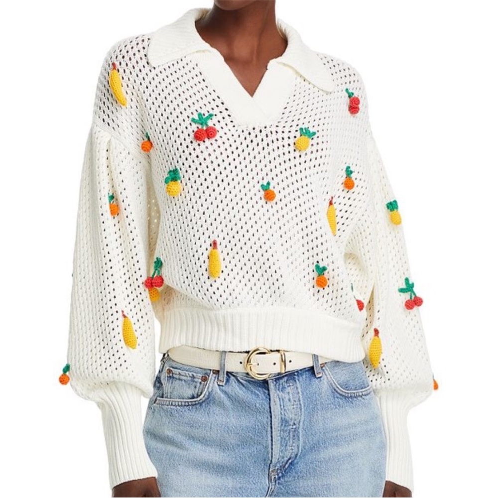 Farm Rio Crochet Fruit Sweater